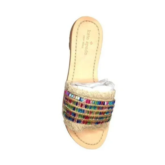 Kate Spade Solaina Embellished Fringe Sandals 7.5 NWT